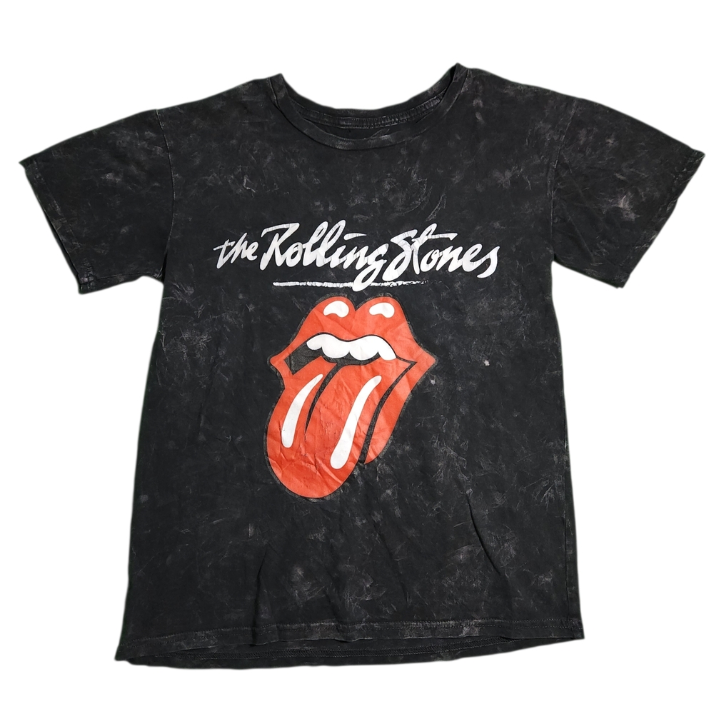 The Rolling Stones Grey Graphic Tee with Red Tongue Logo